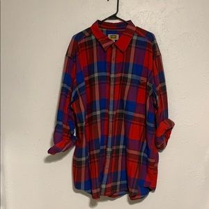 Men’s Red & Blue Plaid Flannel